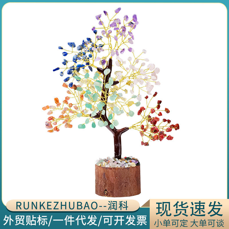 Crystal Tree of Life 7 Chakra Healing Crystal Trees for Home Decor, Office Desk Decor, Boho Decor, Handmade Bonsai Trees for Positive Energy, Money, Good Luck Birthday Gifts for Women, Mom