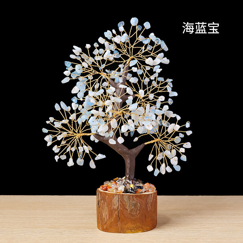 Crystal Tree of Life 7 Chakra Healing Crystal Trees for Home Decor, Office Desk Decor, Boho Decor, Handmade Bonsai Trees for Positive Energy, Money, Good Luck Birthday Gifts for Women, Mom