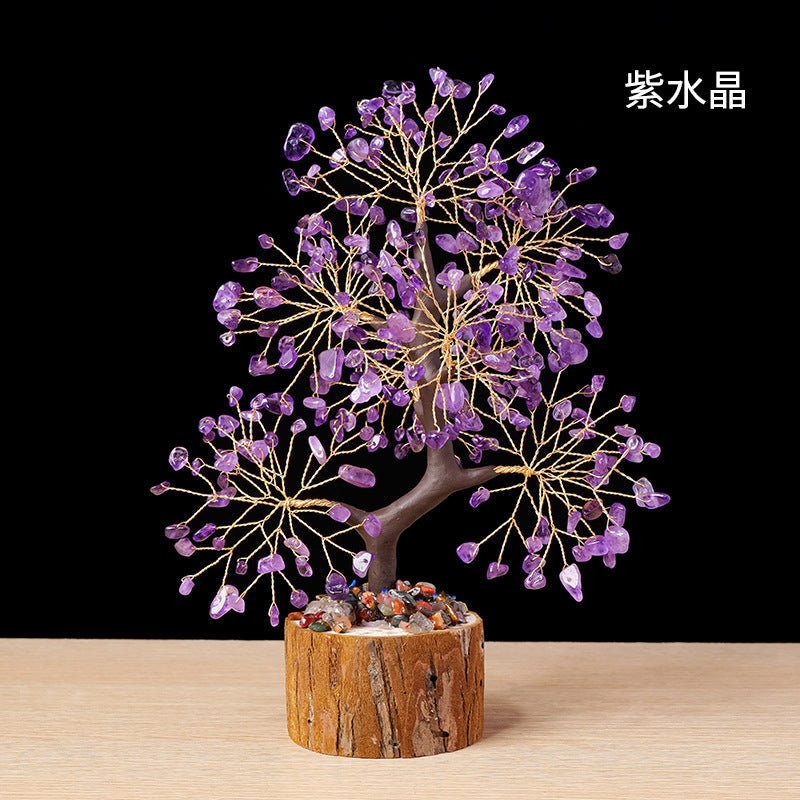 Crystal Tree of Life 7 Chakra Healing Crystal Trees for Home Decor, Office Desk Decor, Boho Decor, Handmade Bonsai Trees for Positive Energy, Money, Good Luck Birthday Gifts for Women, Mom