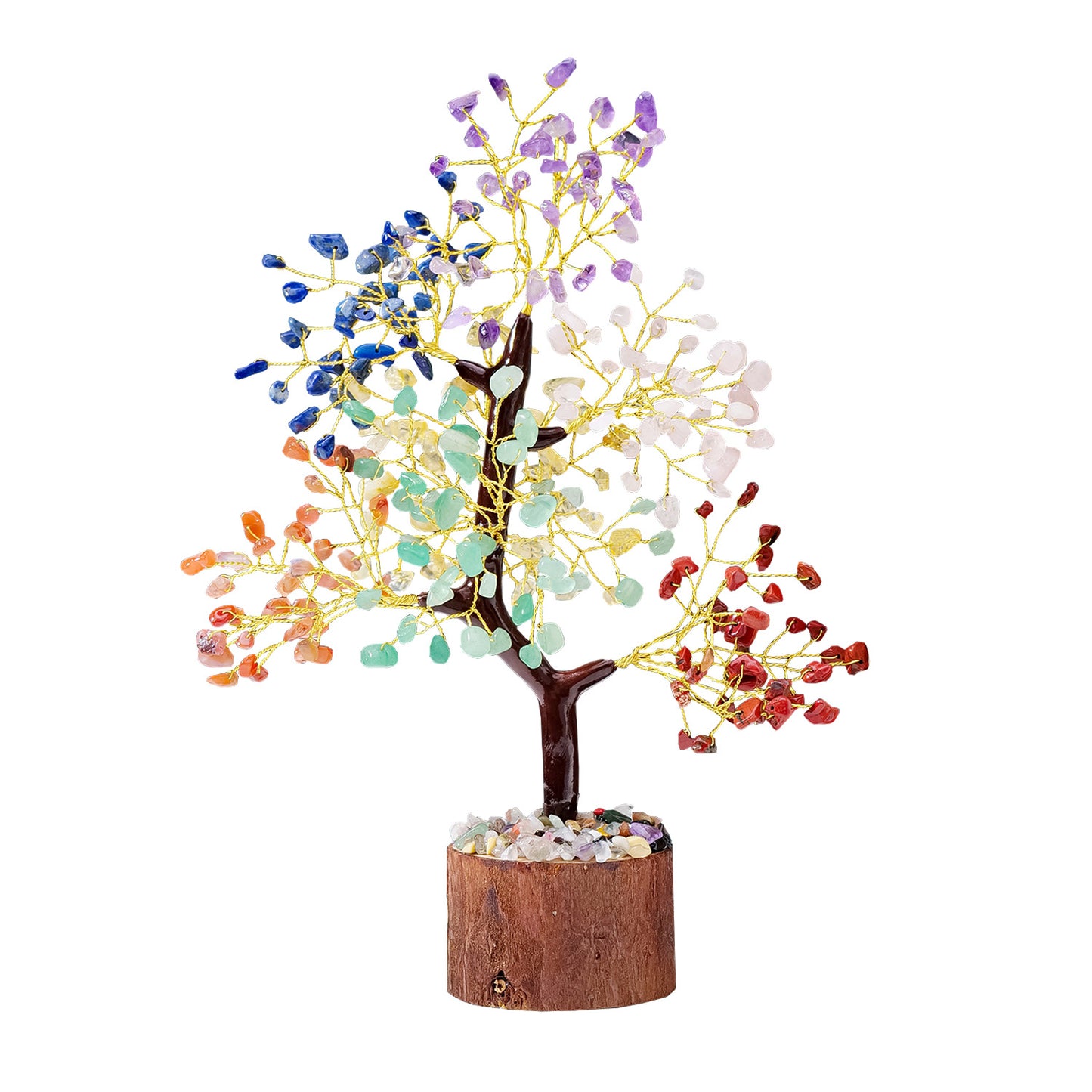 Crystal Tree of Life 7 Chakra Healing Crystal Trees for Home Decor, Office Desk Decor, Boho Decor, Handmade Bonsai Trees for Positive Energy, Money, Good Luck Birthday Gifts for Women, Mom