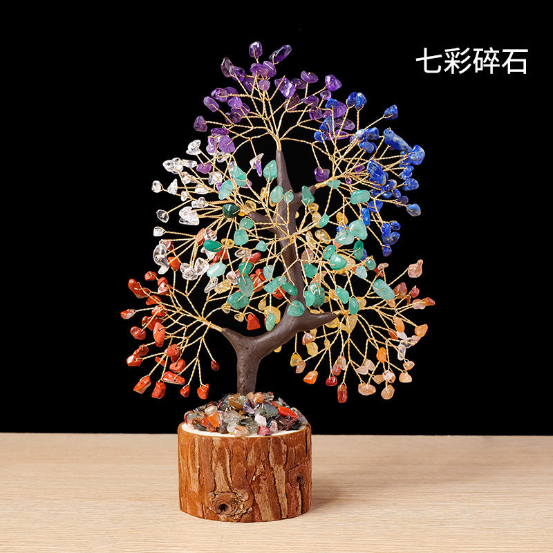 Crystal Tree of Life 7 Chakra Healing Crystal Trees for Home Decor, Office Desk Decor, Boho Decor, Handmade Bonsai Trees for Positive Energy, Money, Good Luck Birthday Gifts for Women, Mom