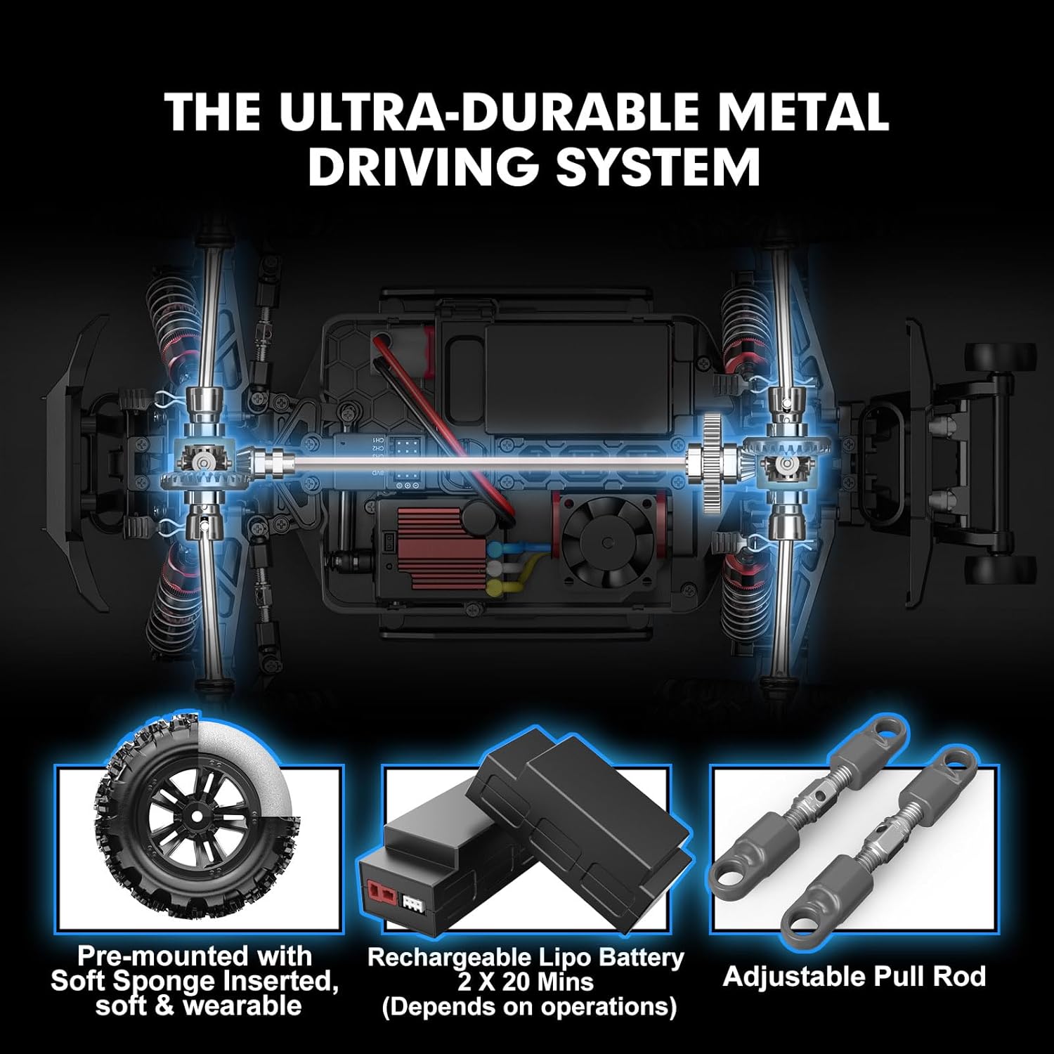 hyper go h16bm 1/16 rtr brushless high speed electric 4×4 off road fast rc car, max 42mph, rc truck, remote control, 2 lipo batteries for adult, compatible with 3s lipo 3