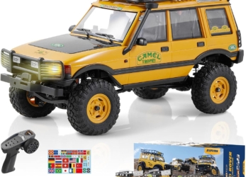BEEZRC FMS 1/24 RC Crawler RTR FCX24M Land Rover Family Camel Trophy Edition Licensed RC Model 4WD RC Rock Truck 2.4Ghz Hobby Grade RC Car Model Mini Off Road Vehicle with Battery Discovery