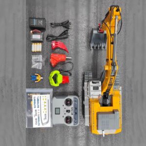 kabolite k5901 rc excavator 1/18 k970 rc excavator electric metal model toy with bucket engineering remote control truck toys