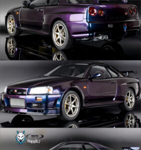 capo 1/8 nissan nissan gtr r34 remote control drift flat running model car all metal 10th anniversary limited edition