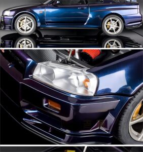 capo 1/8 nissan nissan gtr r34 remote control drift flat running model car all metal 10th anniversary limited edition