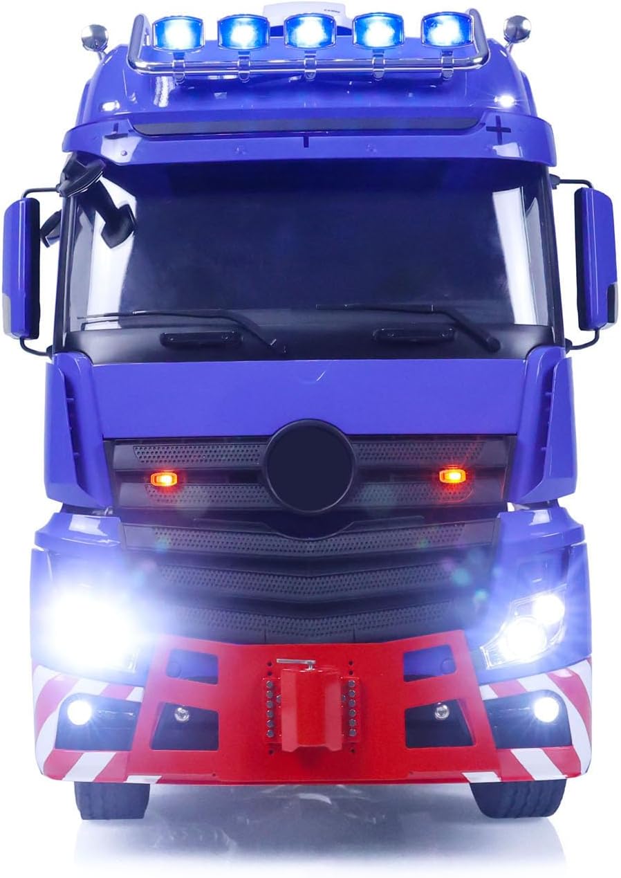 lesu 8x8 rc tractor truck rtr 3 speed transmission g 6177 equipment rack front hook high roof heavy duty metal chassis i6s radio controller 1/14 hobby grade model idx_1