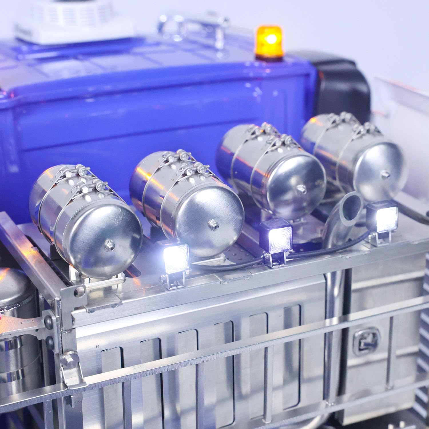 lesu 8x8 rc tractor truck rtr 3 speed transmission g 6177 equipment rack front hook high roof heavy duty metal chassis i6s radio controller 1/14 hobby grade model idx_5