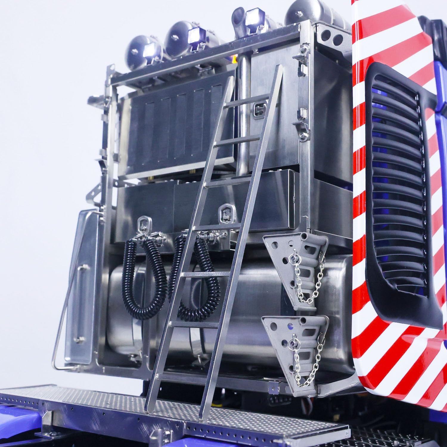 lesu 8x8 rc tractor truck rtr 3 speed transmission g 6177 equipment rack front hook high roof heavy duty metal chassis i6s radio controller 1/14 hobby grade model idx_3