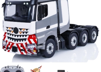 1/14 8X8 RC Tractor Trucks RTR Radio Control Car Model 2-Speed Transmission Smoke Unit Light Sound System Motor Servo ESC Liquid Crystal Display Hobby Grade Model