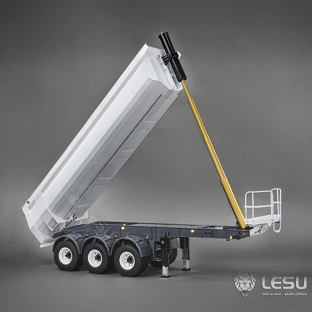 lesu metal hydraulic rc dump trailer 3axles 1/14 for diy tamiyaya rc tractor truck toucan remoted car r620 770s fh16 vehicle toy idx_4