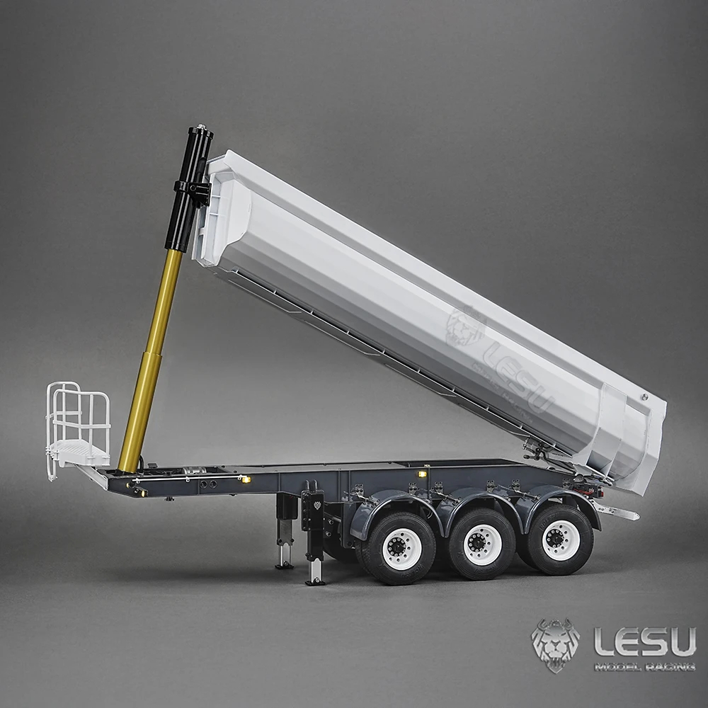 lesu metal hydraulic rc dump trailer 3axles 1/14 for diy tamiyaya rc tractor truck toucan remoted car r620 770s fh16 vehicle toy idx_5