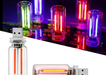 Mini USB LED Auto Ambient Light 2PCS – Touch Control Nachtlicht | Plug & Play Innenraum Licht für Auto, Camping & Bedroom